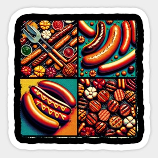 Sizzling Pop Art: Bratwurst & Sausage Extravaganza - Culinary Art Sticker